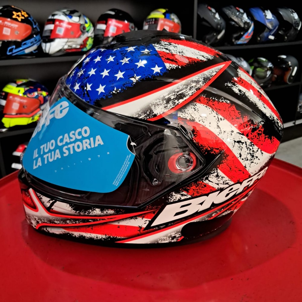Capacete Bieffe B12 Usa Estados Unidos Brilhante