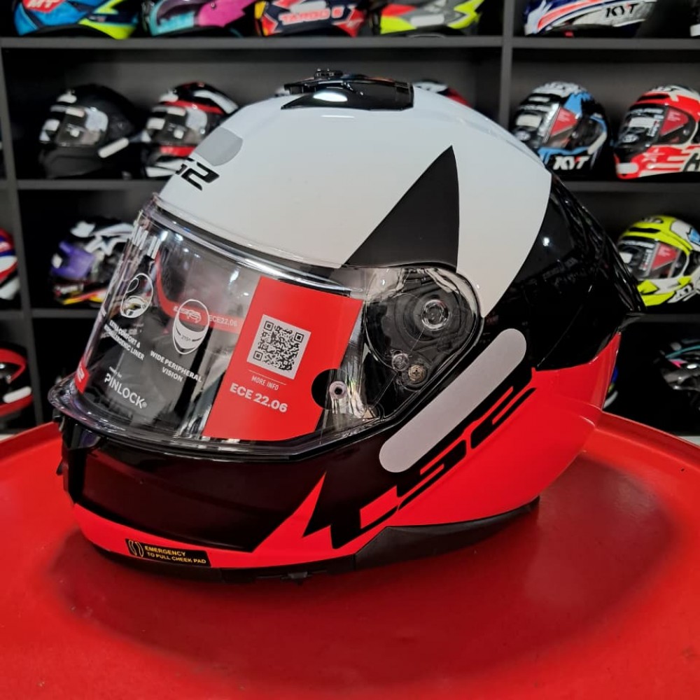 Capacete Ls2 Stream Ii Ff808 Thunderbiz Preto/vermelho