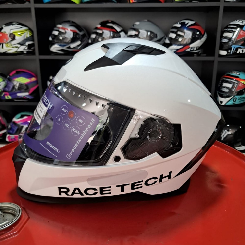 Capacete Race Tech Volt Monocolor Branco