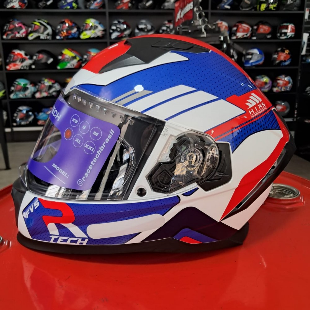 Capacete Race Tech Volt Track Branco/azul
