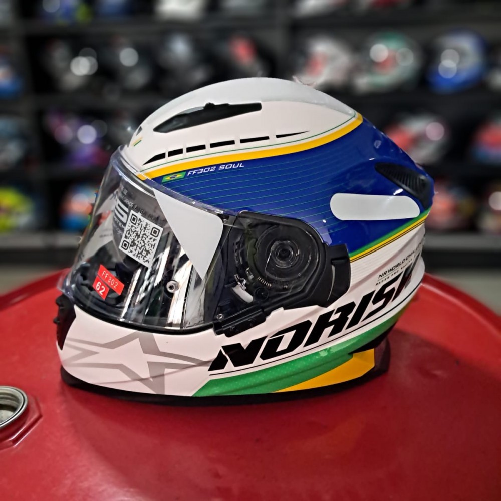 Capacete Moto Integral Norisk Grand Prix Brasil Ff302