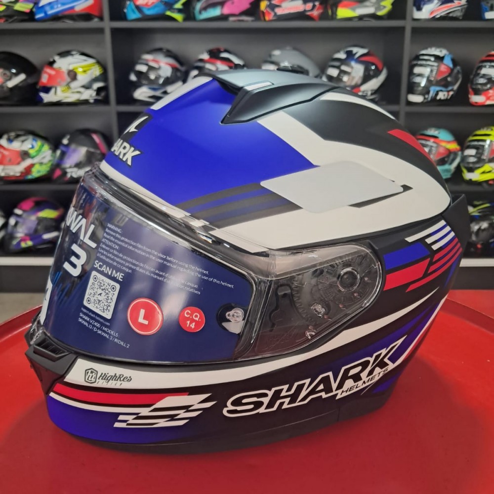 Capacete D-skwal 3 Firstlap Preto Fosco Azul Vermelho